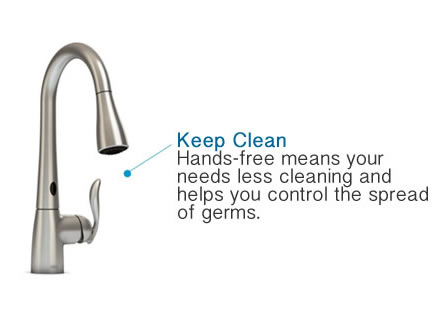 Keep Your MOen Faucet Clean with Hands Free Use - Less Germs