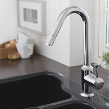 American Standard 4332.001.075 Pekoe Single Handle Kitchen Faucet with Lever Handle - Stainless Steel (Pictured in Polished Chrome)