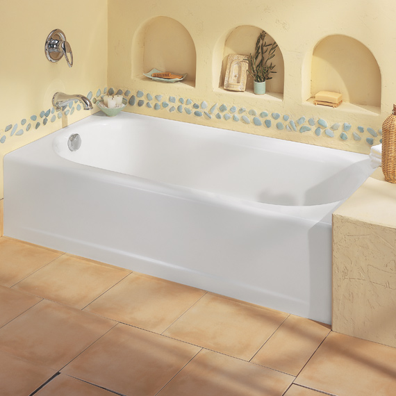 American Standard 2395.202.020 Princeton Americast Recess Bath with Luxury Ledge, RHO - White