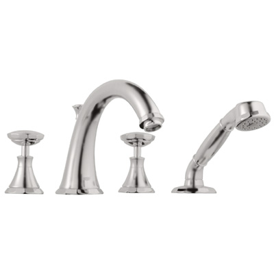 Grohe 25.073.EN0 Kensington Roman Tub Filler with Personal Handshower - Brushed Nickel (Pictured w/Handles -- Not Included)