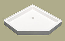 3712NEO Florestone Saflor Neo-Angle Corner Shower Receptor - White