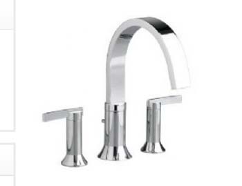 American Standard 7430.900.295 Berwick Double Lever Handle Deck Mount Tub Filler - Satin Nickel (Pictured in Chrome)