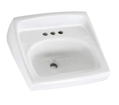 American Standard 0356.421.020 Lucerne Wall-Mount Sink (Single Center Faucet Hole) - White