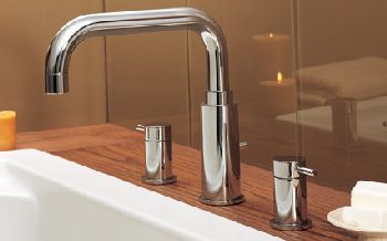 American Standard 2064.900.295 'One' Deck-Mount Tub Filler - Satin Nickel  (Pictured in Chrome)