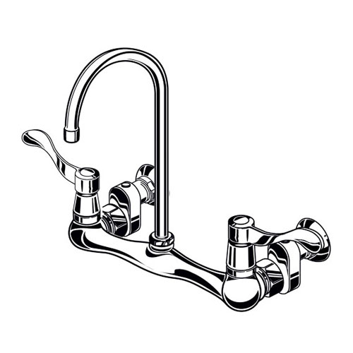 American Standard 7293.172H.002 Wall Mount Gooseneck Faucet with Offset Shanks - Polished Chrome