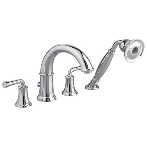 American Standard 7420.901.002 Portsmouth Deck Mount Tub Filler with Lever Handles and Personal Shower - Chrome