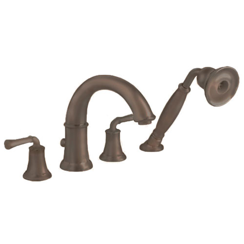 American Standard 7420.901.224 Portsmouth Deck Mount Tub Filler with Lever Handles and Personal Shower - Oil Rubbed Bronze