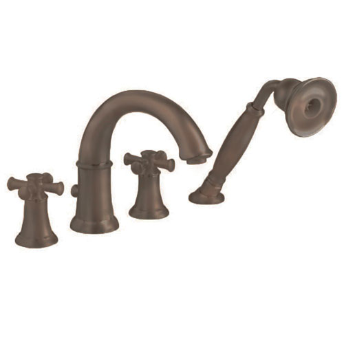 American Standard 7420.921.224 Portsmouth Deck Mount Tub Filler with Cross Handles and Personal Shower - Oil Rubbed Bronze