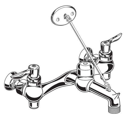 American Standard 8344.012.002 Wall Mount Service Sink Faucet with Top Brace - Chrome