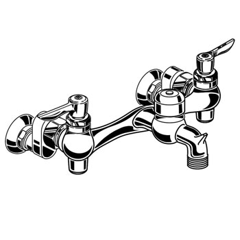 American Standard 8351.076.002 Wall Mount Service Sink Faucet with Offset Shanks - Chrome