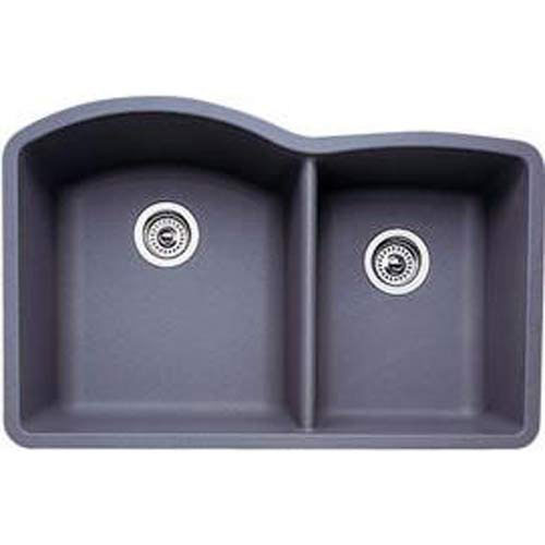 Blanco 440178 Diamond 1-3/4 Bowl Silgranit II Undermount Kitchen Sink - Metallic Gray