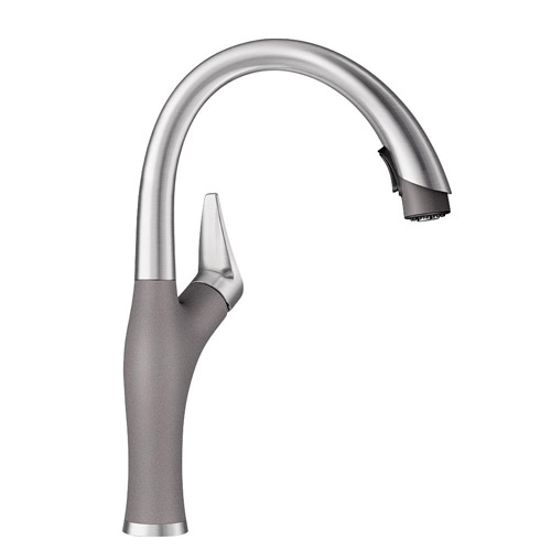 Blanco 442026 Artona Silgranit Kitchen Faucet with Pull-Down Spray 2.2 - Stainless / Metallic Gray