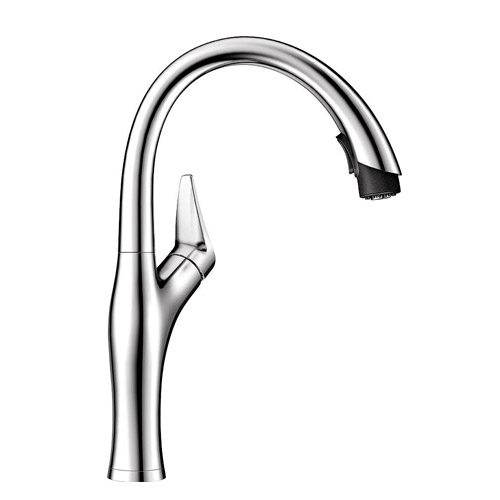 Blanco 442038 Artona Silgranit Kitchen Faucet with Pull-Down Spray 1.5 - Chrome