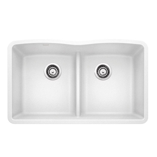 BLANCO 442074 DIAMOND Equal Double Bowl with Low-Divide - White