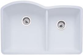 Blanco 440180 Diamond 1-3/4 Bowl Silgranit II Undermount Kitchen Sink - White