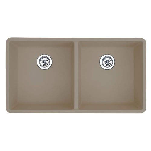 Blanco 517678 Precis 16'' Equal Double Bowl Kitchen Sinks Undermount - Truffle