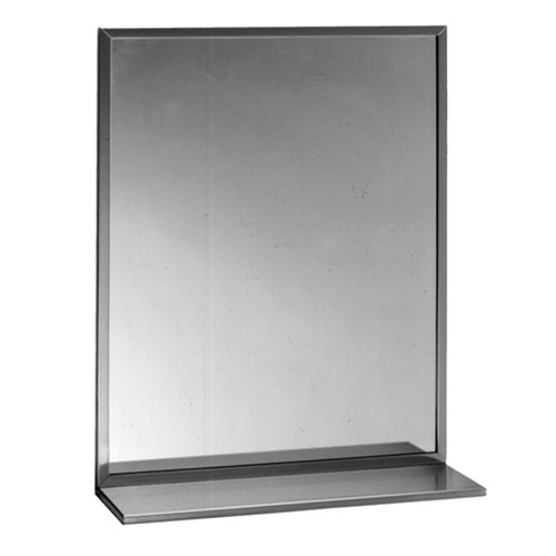 Bobrick B-166 2436 24X36 Chanel-Framed Mirror/Shelf Combination
