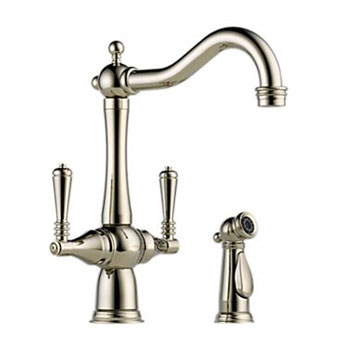 Brizo 62136LF-PN Tresa Two Handle Kitchen Faucet with Side Spray - Polished Nickel