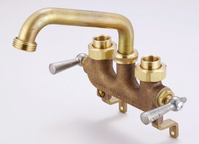 Central Brass 0470 Laundry Faucet w/Offset Legs For Wall Mount - Brass