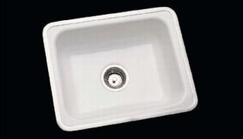 CECO Model 720-H Flat Rim Cast Iron Sink 24 inch  x 20 inch  x 6 inch  - White