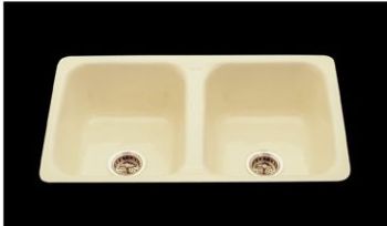 CECO Model 730-A Flat Rim Cast Iron Kitchen Sink 30 inch  x 18 inch  x 8 inch  - White (Pictured in Almond)