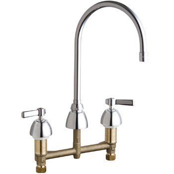 Chicago Faucets 201-AGN8AE35ABCP Concealed Hot and Cold Water Sink Faucet - Chrome