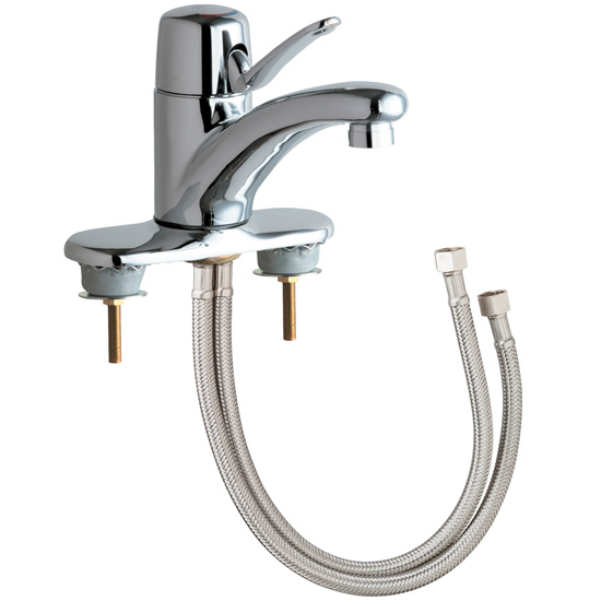 Chicago Faucets 2200-4E2805ABCP Single Lever Hot and Cold Water Mixing Sink Faucet - Chrome