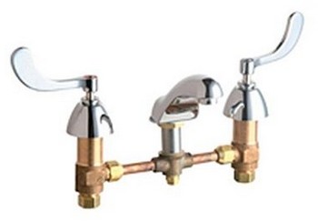 Chicago Faucets 404-317AB ECAST Deck Mount Concealed Lavatory Sink Faucet - Chrome