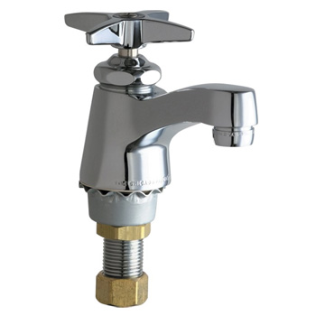 Chicago Faucets 700-COLDAB Single Supply Cold Water Basin Faucet with Cross Handle - Single Hole Installation