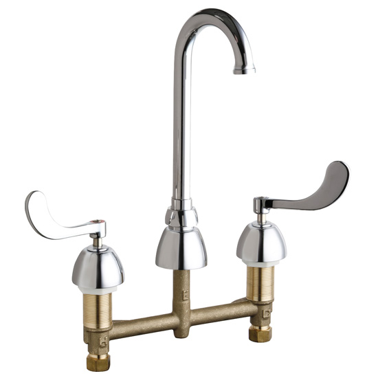 Chicago Faucets 786-GN1FCABCP Concealed Hot and Cold Water Sink Faucet - Chrome