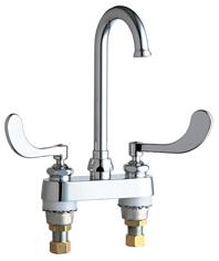 Chicago Faucets 895-317FCAB Deck Mounted Sink Faucet with 4 in Centers - Polished Chrome