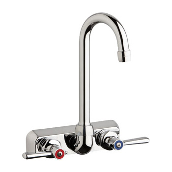 Chicago Faucets W4W-GN1AE35-369AB Hot and Cold Water Workboard Sink Faucet - Chrome