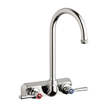 Chicago Faucets W4W-GN2AE1-369ABCP Hot and Cold Water Workboard Sink Faucet
