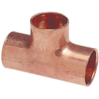 1 inch  X 1 inch  X 1/2 inch  Copper Reducing Tee