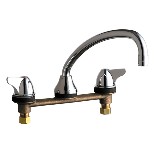 Chicago Faucets 1888-ABCP Concealed Hot and Cold Water Sink Faucet for Stainless Steel Coumter - Chrome