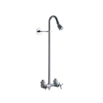 Chicago Faucets 752-RCF Exposed Two Handle Shower Kit - Rough Chrome Finish