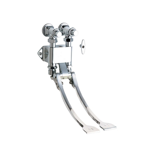 Chicago Faucets 834-EPABCP Hot and Cold Water Pedal Box with Extended Pedals - Chrome