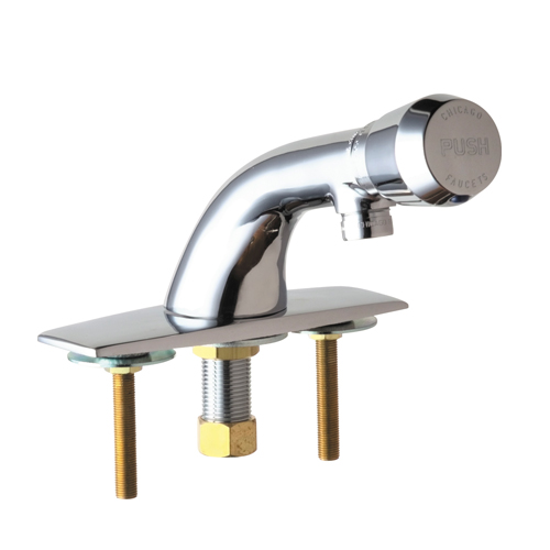 Chicago Faucets 857-E12-665PSHABCP Single Supply Metering Sink Faucet - Chrome