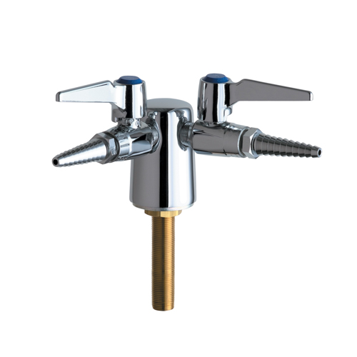 Chicago Faucets 982-WS909CAGCP Turret with Two Ball Valves at 90 Degrees with Check - Chrome