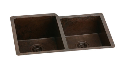 Elkay ECU3120RACH Avado Undermount Double Bowl Kitchen Sink - Antique Hammered Copper Finish
