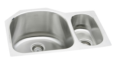 Elkay ELUH272010R Harmony Deep Double Bowl Kitchen Sink - Stainless Steel (Small Bowl on the Right)
