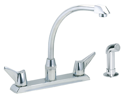 Elkay LKD2443 Two Handle Kitchen Faucet w/Side Spray - Chrome