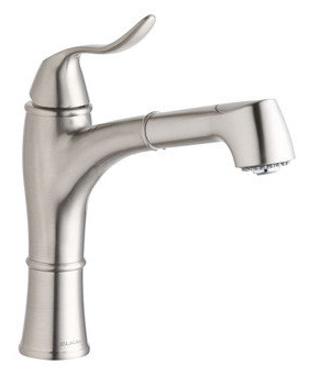 Elkay LKEC1041NK Explore Single Handle Kitchen Faucet with Pull Out Spray - Brushed Nickel