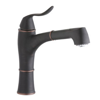 Elkay LKEC1041RB Explore Single Handle Kitchen Faucet with Pull Out Spray - Oil Rubbed Bronze