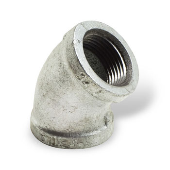 1 inch Malleable Iron Pipe Fittings 45 degree Elbow - Galvanized
