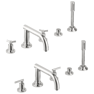 Grohe 25.049.EN0 Atrio Roman Tub Filler with Hand Shower - Infinity Brushed Nickel (Pictured w/Handles -- Not Included)