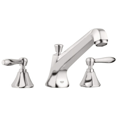 Grohe 25.076.EN0 Somerset Roman Tub Filler - Infinity Brushed Nickel (Pictured w/Handles  Not Included)