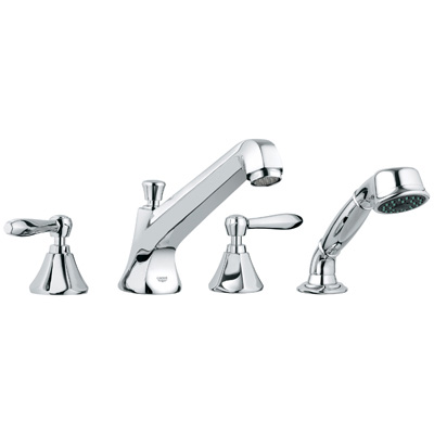 Grohe 25.077.000 Somerset Roman Tub Filler with Personal Hand Shower - Chrome (Pictured w/Handles  Not Included)