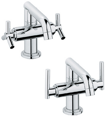 Grohe 21.031.EN0 Atrio Low Spout Centerset Lavatory Faucet - Infinity Brushed Nickel (Pictured in Chrome w/Handles  Not Included)