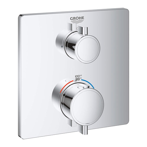 Grohe 24111000 Grohtherm Dual Function 2 Handle Thermostatic Valve Trim Only - Chrome